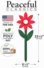Peaceful Classics Poly Flower Garden Stake, Amish Made, Outdoor Decor, Red - Image 3