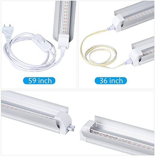 Grow Light, 2ft T8,150W(6 x 25W, 900W Equivalent), Super Bright, Full Spectrum Sunlight Plant Light, LED Grow Light Strips, Grow Light Bulbs for Indoor Plants,Greenhouse,6-Pack - Image 2