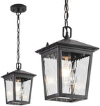 Outdoor Pendant Light, Black Outdoor Porch Hanging Light fixtures by SmeikeLighting