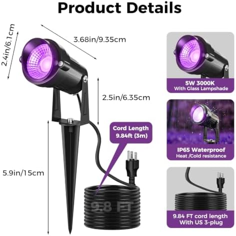 nipify 5W Outdoor Spot Lights, Halloween Spotlights Landscape Spotlights - Image 4