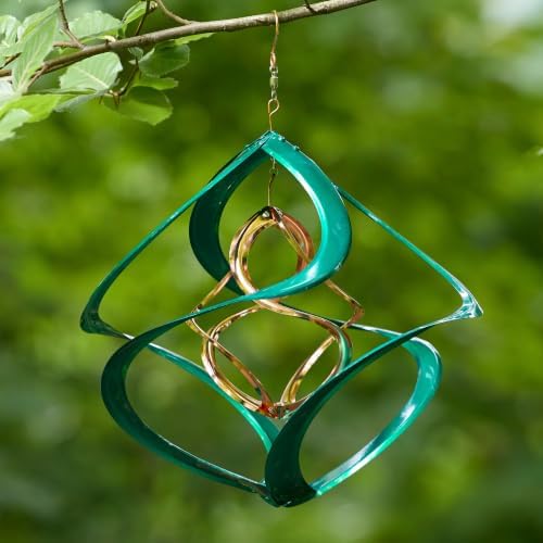 Red Carpet Studios The Original Cosmix Deluxe Helix Wind Spinner, Medium 14-Inch, Double Green & Copper - Image 2