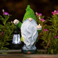 Garden Gnome 11.8 in, Funny Gnomes with Solar Lantern for Patio Decor Yard Christmas Fairy Garden Gift, Garden Statues Outdoor Clearance by HOME