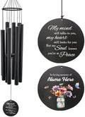 Sympathy Wind Chimes, Personalized Name Sympathy Gifts, Colorful Flower Butterfly Memorial Wind Chime for Loss of Loved Dad/Mom, Black Wind Chimes for Condolences by ExtrabilyOfficial
