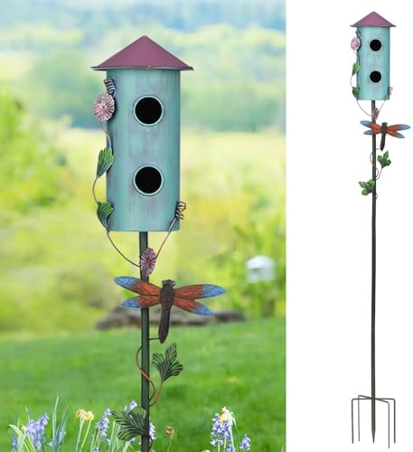 BAYN 57” Metal Bird House Stake for Outside Decorative by BAYN