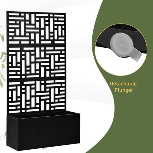VINGLI 71"H Metal Raised Garden Bed with Trellis, Outdoor Planter Box for Climbing Vegetables, Fruits and Flowers, Privacy Screen, for Backyard, Patio, Balcony (Black) - Image 6