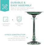Best Choice Products Bird Bath, 28in Outdoor Resin Pedestal - Mint Green - Image 5