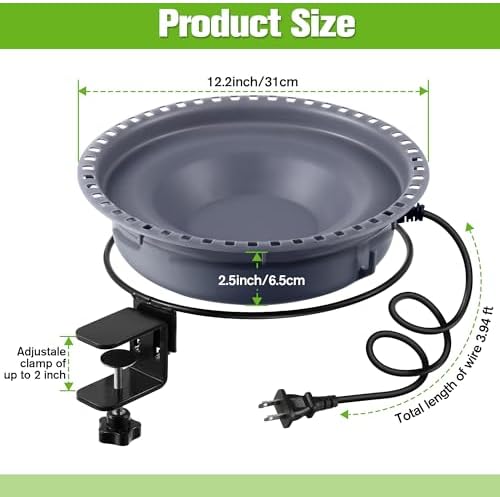 Saillong Bird Baths for Outdoors, Bird Bath Bowl Water Feeder Outdoor for Hummingbirds for Garden Yard Patio Lawn, Ideal for Attracting Birds(Deck Mounted Style) - Image 6