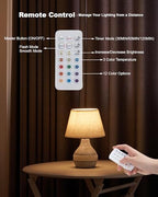 UMEXUS 10" Small Ceramic Cordless Table Lamp, Rechargeable Battery, Coastal - Image 5