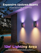 Govee Outdoor UpDown Wall Light, 2 Pack, 1200LM RGBICWW Smart Porch Lights - Image 4