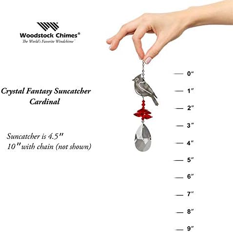 Woodstock Chimes Woodstock Rainbow Makers Collection, Crystal Fantasy, 4.5'' Cardinal Crystal Fantasies Crystal Suncatchers for Outdoor, Patio, Home or Garden Décor (CFCRD) - Image 3