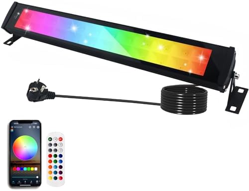 50W 2.4G Remote Control RGB Wall Washer Light, RGB Light bar with Remote Control & APP Control, for Birthday Party, Garden Lighting, Wall Display, Hotel, Building, Commercial Lighting by Indmird