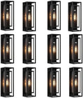 18 Inch 12 Pack Outdoor Wall Lantern Light Fixture，Large Black Exterior Wall Sconce with Clear Glass | Waterproof Anti-Rust Porch Light with E26 Socket for Entryway, Patio, Garage by KsDhewi