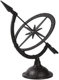 Cast Iron Armillary Sundial, Timing Instrument Ancient, Indoor Outdoor Deco by BRASSTAR