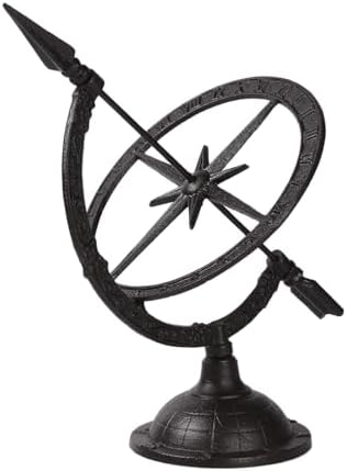 Cast Iron Armillary Sundial, Timing Instrument Ancient, Indoor Outdoor Deco by BRASSTAR