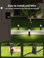 SUNVIE 2-Pack 3W LED Low Voltage Bollard Landscape Pathway Lights, Black - Image 4