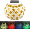 Solar Night Lights for, Mosaic Glass Ball Garden Lights, for Bedroom Party Garden Patio Yard Decoration Lighting Solar Outdoor Table Lamp (Yellow Square) by Unknown