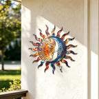 Celestial Sun and Moon Metal Sign Rustic Wall Art Plaque for Home Garden Patio Indoor Outdoor Decor Heavy Duty Waterproof Iron Hanging Ornament (16 INCH) - Image 3