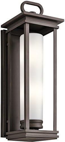 Kichler South Hope 28" 2 Light Outdoor Wall Light with Satin Etched Cased Opal Glass in Rubbed Bronze - Image 4