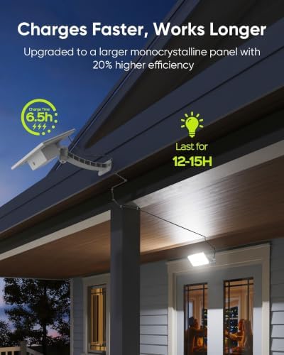 JACKYLED 1000 Lumen 299 LED Solar Dusk to Dawn Light Outdoor White 2 Pack - Image 5