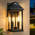 Solar Porch Lights Outdoor with Motion Sensor, Dusk to Dawn Waterproof Solar Wall Light with 3 Lighting Modes, Wall Sconce Light fixtures for Home Garage Porch Yard Front Door by Beikingsun