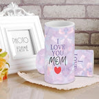 Mother's Day Gifts Flameless LED Candles Battery Operated Candles Set of 2 with Remote Control Timer Light Purple I Love You Mom Print - Image 3