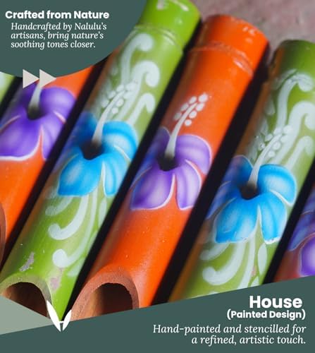 Nalulu House Bamboo Wind Chimes - Outside Outdoor Wooden Windchimes with Birdhouse, Handcrafted with Calming Deep Tones, Perfect Home Decor or Gift for Him and Her - Image 2