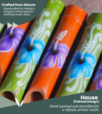 Nalulu House Bamboo Wind Chimes - Outside Outdoor Wooden Windchimes with Birdhouse, Handcrafted with Calming Deep Tones, Perfect Home Decor or Gift for Him and Her - Image 2
