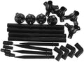 4 Sets Solar Light Mounting Poles with Bases, Black ABS by DIYEAH