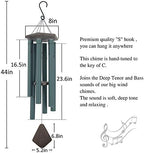 Large Wind Chimes for Outside 44 inch Green Deep Tone Garden Gift Outdoor - Image 3