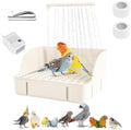 Parrot Bathtub Bird Automatic Bath Shower,Large Bird Shower Fountain Indoor Bathtub with Running Water, Contains USB and Pump,for Pet Birds, African Grey, Cockatiel, Conure, Budgie, Lovebird(White) by Welldobetter