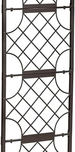 Evergreen Garden Classic Metal Plant Stand with Lattice Trellis for Climbing Plants, Floor Tall Plant Stand Indoor and Outdoor for Patio, Porch, Garden - Image 4