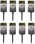 Poceacles Cross Solar Lights Set of 8 Outdoor Solar Powered Outdoor Cemetery Stake Lights Grave Solar Lamp Landscape Lighting Waterproof Grave Flameless Candles, God Cross Black by Poceacles
