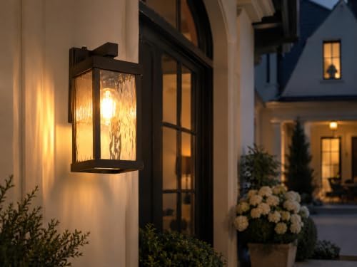 Dusk to Dawn,Outdoor Wall Lantern, Closed Bottom Matte Black, 11.5",1-Pack - Image 4
