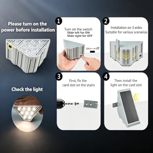 Solar Stair Lights 8 Pack,Solar Step Lights IP68 Waterproof Green - Image 2