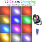 Led Beam Light - RGB Color Changing Rotation Spotlight, AC12V COB Tree Outdoor Flood Light, Garden Villa Courtyard Lawn Landscape Light(3w) - Image 5