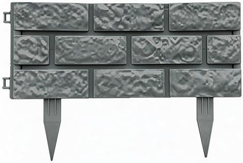 10 Pcs - Landscape Edging Faux Stone Garden Edging Border,17FT,7 in Tall Decorative Stone-Look Garden Border for Flower Bed Edging,Lawn,Landscaped Yard,Trees and Gardens,Grey by longdafei