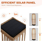 Grand patio Solar Outdoor Floor Lamp, Waterproof Wicker Boho Patio Lantern with Warm LED Light, Cordless Solar Standing Light for Porch, Deck, Garden & Poolside Decor, Large Taurus - Image 5