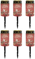 Poceacles Christmas Cemetery Candle Grave Lights Outdoor Waterproof Decoration Pathway Lights Garden Solar Candle for Garden Lawn Decor, Santa Claus Red Print, 6 Pack by Poceacles