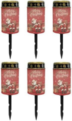 Poceacles Christmas Cemetery Candle Grave Lights Outdoor Waterproof Decoration Pathway Lights Garden Solar Candle for Garden Lawn Decor, Santa Claus Red Print, 6 Pack by Poceacles