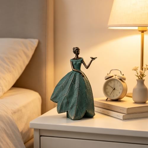 Guichifun Fairy Statue Collection Home Decoration - Leaf Angel Girls with Dragonfly Resin Home Decor for Outside or Inside Rustic Garden Outdoor Yard Decorations Figurines Gift 5 x 3.5 x 7.5 Inch - Image 6