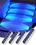 DetarZinLED Blue Solar Step Lights for Outside IP68 Waterproof Led 4 Pack by DetarZinLED