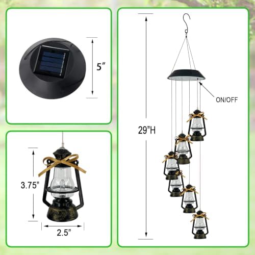 Hanging Solar Lantern Wind Chime for Outside,Christmas Decorations Outdoor - Image 7