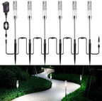 Pathway Lights Outdoor,12V Low Voltage Landscape Lighting, 6 Pack 570 Lumen Bright LED Path Lights, IP65 Waterproof Extendable Garden Lights for Yard Walkway Patio Lawn, 6000K by GreenClick