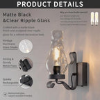 Vintage Battery Operated Wall Sconces Set of 2, Rustic Wall Lights - Image 2