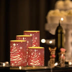 Christmas Tree Firework Battery Operated Flameless Candles with Timer Remote 4 Pack Flickering LED Candles for Indoor Outdoor Winter Home Decorations - Image 5