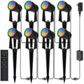 Banord RGBW Color Changing Outdoor Landscape Lighting, 8 Pack Low Voltage LED Outdoor Spotlight with Remote, IP65 Waterproof for Yard, Garden, Lawn by Banord