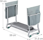 Relaxdays Garden Kneeler, with Pouches for Tools, Padded, Gardening & Weeding, up to 150 kg, Folding Mat, Silver/Grey - Image 4