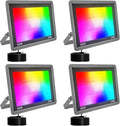 RGBCW LED Floodlight Outdoor 100W,Smart Colour Changing Wall Washer with APP Control/Music Sync/Timer/Dimmable/500W Equivalent/IP66 Waterproof Disco Light for Party,Garden,Halloween(4pcs,50W) by Unknown