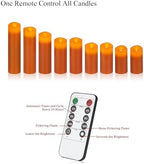 Vinkor Flameless Candles Battery Operated Candles Real Wax Pillar LED Candles with 10-Key Remote and Cycling 24 Hours Timer (Orange Set of 9) - Image 6