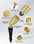 COLOER Die-cast Brass Landscape Spotlight 12-Pack, Copper Finish - Image 3
